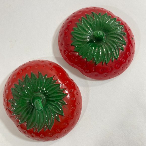 VINTAGE Hazel Atlas Milk Glass Strawberry Jam Jelly Jar With Lid Set of 2 - Picture 4 of 10